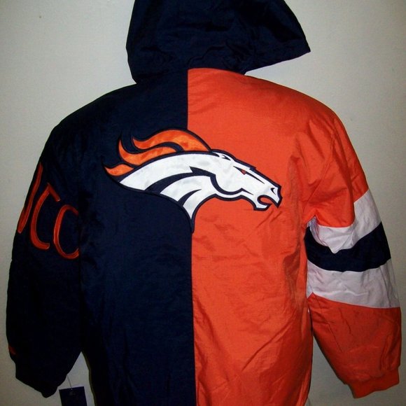 Broncos Jacket Denver Starter KNOCKOUT Hooded Jacket MEDIUM XL 2X